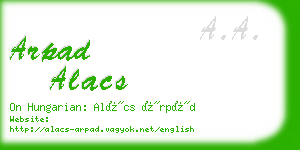 arpad alacs business card